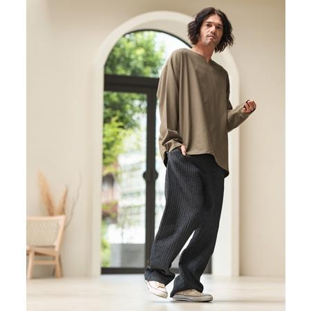 【CAMBIO(カンビオ)】Accordion Jacquard Denim Wide Straight Pants ワイドストレートパンツ(A35324cmb)の画像