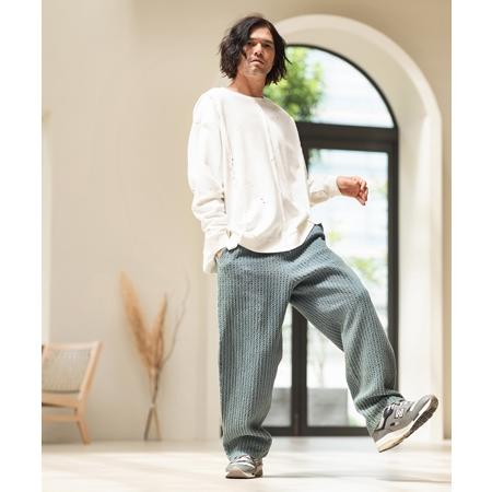 【CAMBIO(カンビオ)】Accordion Jacquard Denim Wide Straight Pants ワイドストレートパンツ(A35324cmb)の画像
