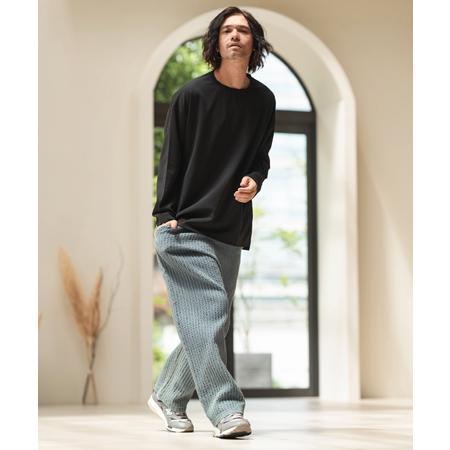【CAMBIO(カンビオ)】Accordion Jacquard Denim Wide Straight Pants ワイドストレートパンツ(A35324cmb)の画像