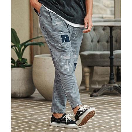 CAMBIO（カンビオ） 【】Heritage Hickory Stripe Distressed Pants