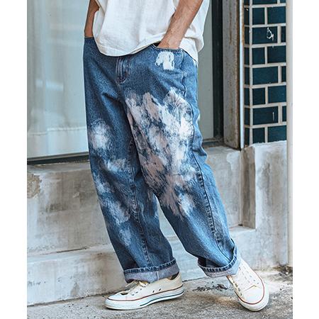 CAMBIO（カンビオ） 【】Random Bleach Wide Straight Denim Pants 