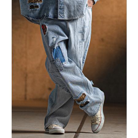 GLIMCLAP 【GLIMCLAP(グリムクラップ)】Distressed denim pants デニム 
