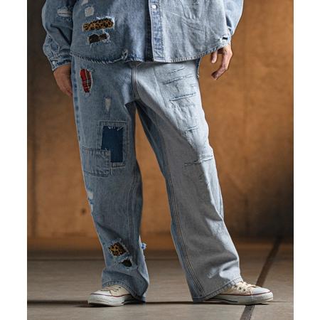 GLIMCLAP 【GLIMCLAP(グリムクラップ)】Distressed denim pants デニム