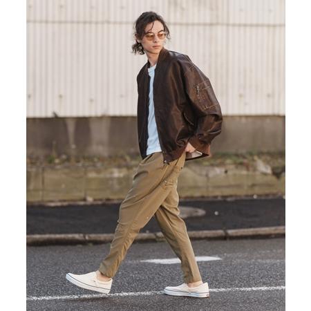 CAMBIO（カンビオ） 【】Stretch Back Satin Tapered Pants ミリタリー