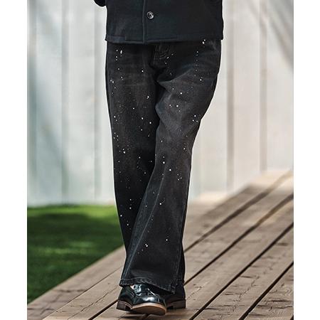 CAMBIO（カンビオ） 【】 Paint Splash Denim Wide Straight Pants