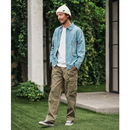 【1minute 1second(ワンミニットワンセカンド)】cargo pants with cursive embroidery カーゴパンツ(1M25A270) | 1minute 1second | 09