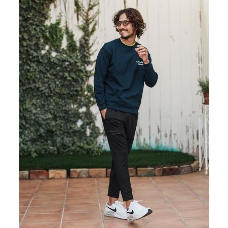 【1minute 1second(ワンミニットワンセカンド)】heart embroidery high stretch fabric pants イージーパンツ(1M26H070)