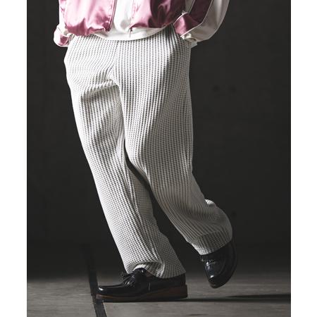 【GLIMCLAP(グリムクラップ)】Big Waffle Wide Straight Pants ワイドストレートパンツ(201-020-gls-cg) | GLIMCLAP