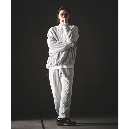 【GLIMCLAP(グリムクラップ)】Big Waffle Wide Straight Pants ワイドストレートパンツ(201-020-gls-cg) | GLIMCLAP | 20