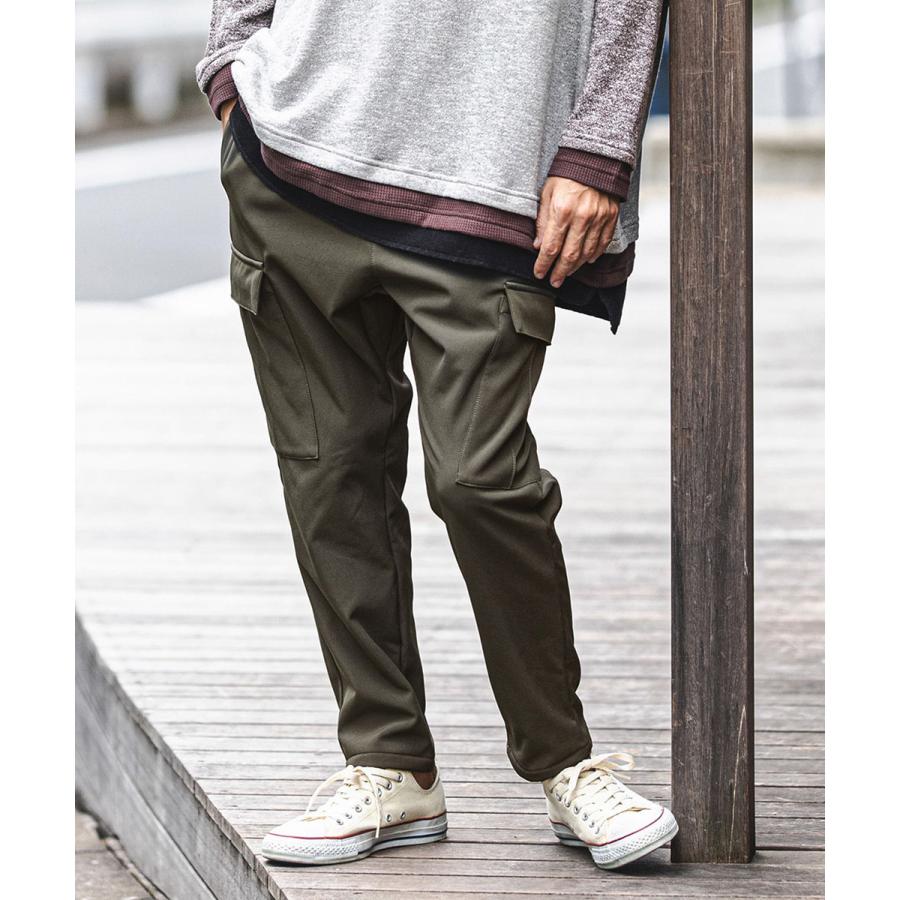 Back Brushed Stretch Nylon Cargo Easy Pants イージーパンツ CAM21AW-026 SEAL限定商品 CAMBIO サルエル イージーパンツ ストレッチ ブラック メンズM