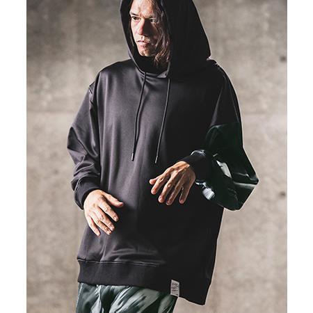 【GLIMCLAP(グリムクラップ)】One arm patterned design hooded jersey パーカー(15-073-gla-cd) | GLIMCLAP