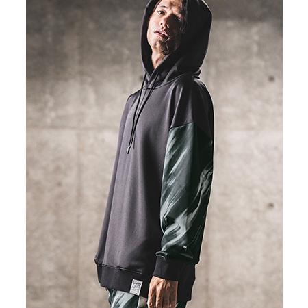 【GLIMCLAP(グリムクラップ)】One arm patterned design hooded jersey パーカー(15-073-gla-cd) | GLIMCLAP | 01