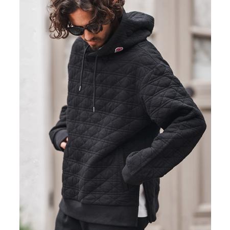 【1minute 1second(ワンミニットワンセカンド)】quilted side zip hoody with heart patch サイドジップパーカー(1M25A120) | 1minute 1second | 12