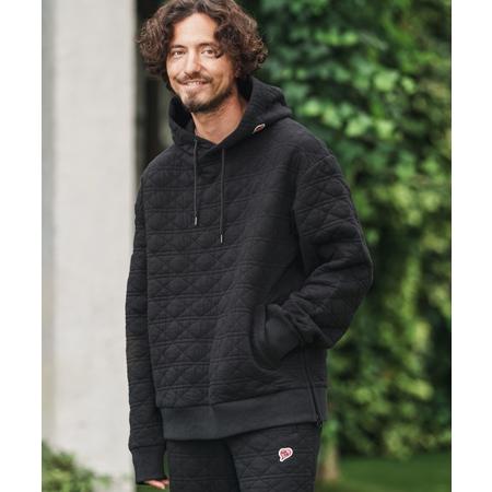 【1minute 1second(ワンミニットワンセカンド)】quilted side zip hoody with heart patch サイドジップパーカー(1M25A120) | 1minute 1second | 14