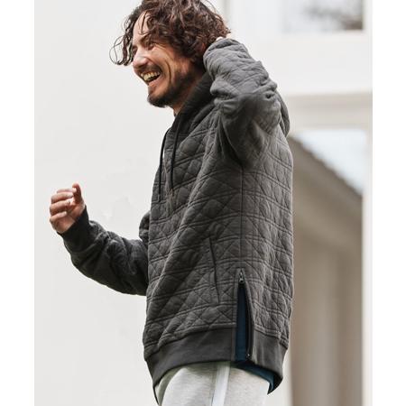 【1minute 1second(ワンミニットワンセカンド)】quilted side zip hoody with heart patch サイドジップパーカー(1M25A120) | 1minute 1second | 07