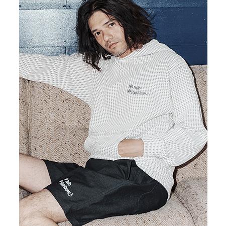 【No Rain No Rainbow(ノーレインノーレインボー)】waffle knit hoodie パーカー(NR26S-01) | No Rain No Rainbow