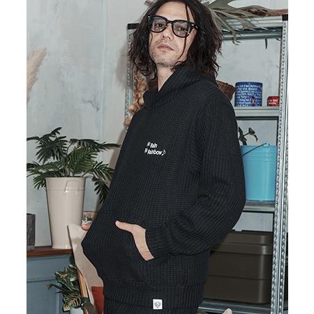 【No Rain No Rainbow(ノーレインノーレインボー)】waffle knit hoodie パーカー(NR26S-01) | No Rain No Rainbow | 18
