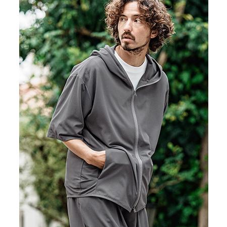 【CAMBIO(カンビオ)】 Stretch Mini Waffle Short Sleeve Zip Up Parka ジップパーカー(S600926cmb) | CAMBIO | 10