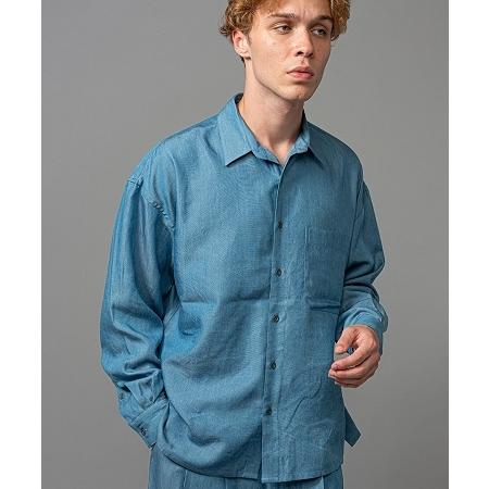 【MROLIVE(ミスターオリーブ)】TENCEL WASHABLE DENIM -SQUEARE CUT  REGULAR COLLAR SHIRT シャツ(M231112)｜cambio｜02