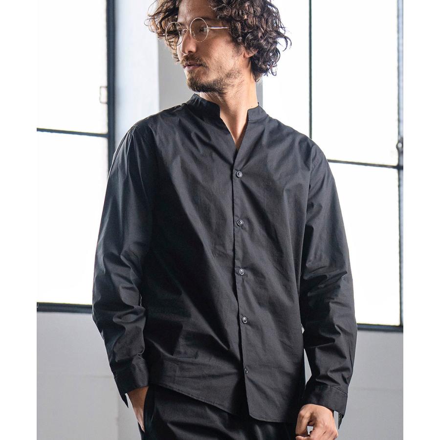 Magine(マージン)】 STRETCH BAND COLLAR SKIPPER SHIRTS バンドカラー