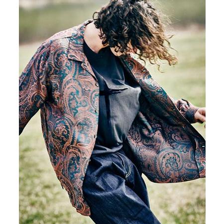 glamb(グラム)】Open Collar Paisley SH オープンカラーペイズリー 