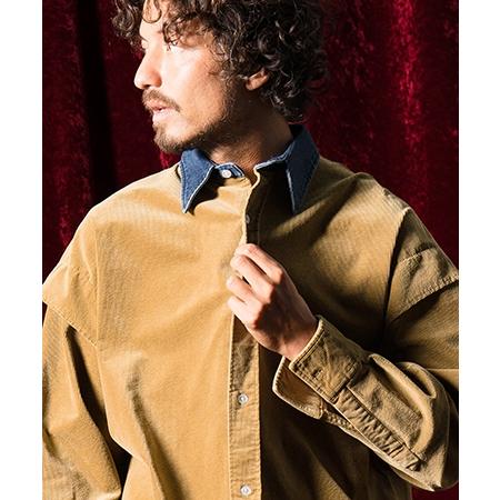 【ANGENEHM(アンゲネーム)】Corduroy × denim collar combination shirt シャツ(AG01-029acd)｜cambio｜05