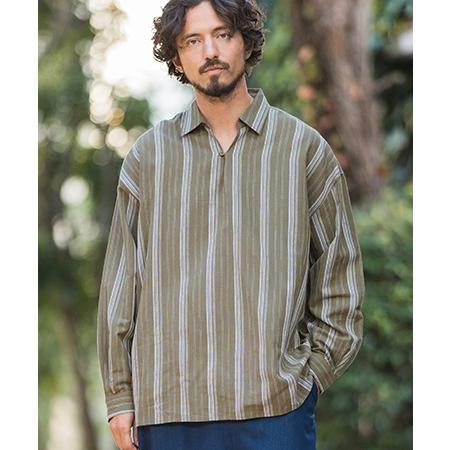 CAMBIO（カンビオ） 【】Cotton Linen Skipper Pullover Shirts シャツ