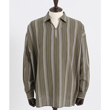 CAMBIO（カンビオ） 【】Cotton Linen Skipper Pullover Shirts シャツ