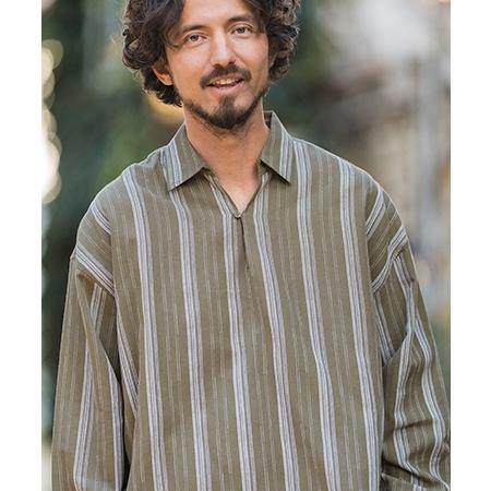 CAMBIO（カンビオ） 【】Cotton Linen Skipper Pullover Shirts シャツ