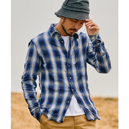 wjk 【wjk】 twist wrinkle check チェックシャツ(4893 ch87e
