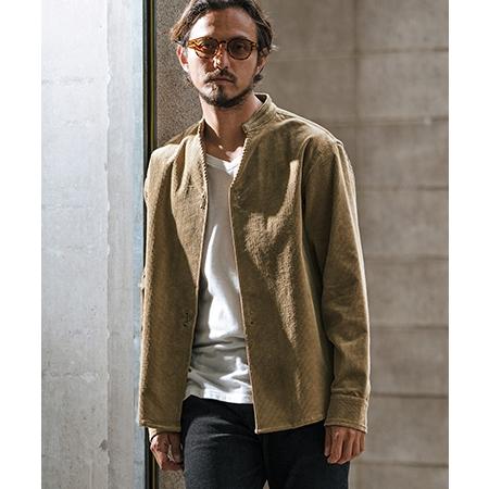 wjk 【wjk reluxe】corduroy hook band collar shirt コーデュロイ