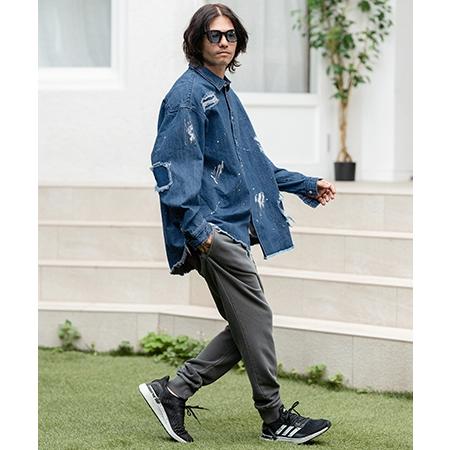 CAMBIO（カンビオ） 【】Distressed Paint Denim Shirts デニムシャツ
