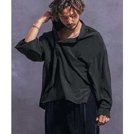 Jih Nunc（ジーヌンク） 【】スタンドカラー比翼プルオーバーシャツ