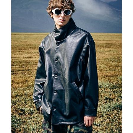 glamb（グラム） 【】High Neck Leather Shirt ハイネックレザーシャツ