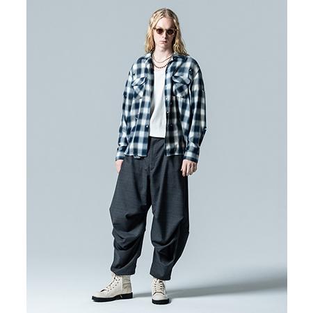 【glamb(グラム)】Damage Check Shirt ダメージアンドパールシャツ(GB0125-SH09)の画像