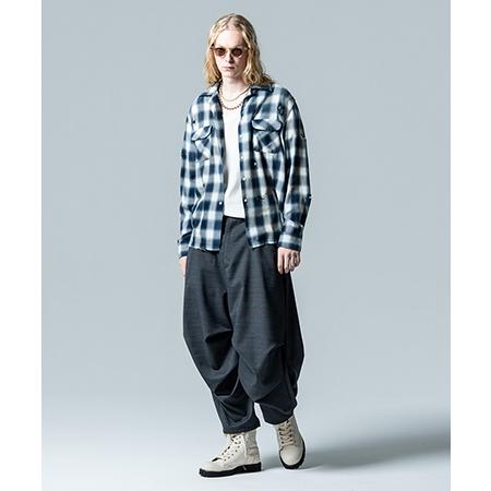 【glamb(グラム)】Damage Check Shirt ダメージアンドパールシャツ(GB0125-SH09)の画像