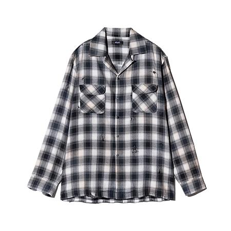 【glamb(グラム)】Damage Check Shirt ダメージアンドパールシャツ(GB0125-SH09)の画像