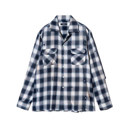 【glamb(グラム)】Damage Check Shirt ダメージアンドパールシャツ(GB0125-SH09)の画像