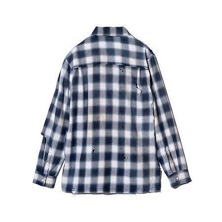 【glamb(グラム)】Damage Check Shirt ダメージアンドパールシャツ(GB0125-SH09)の画像