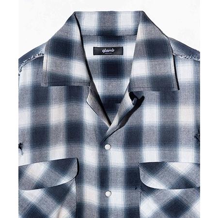 【glamb(グラム)】Damage Check Shirt ダメージアンドパールシャツ(GB0125-SH09)の画像