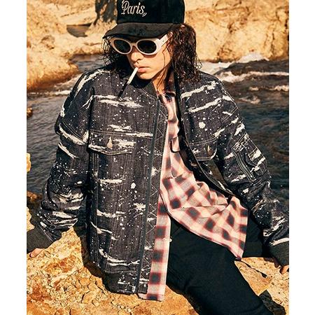 【glamb(グラム)】Damage Check Shirt ダメージアンドパールシャツ(GB0125-SH09)の画像