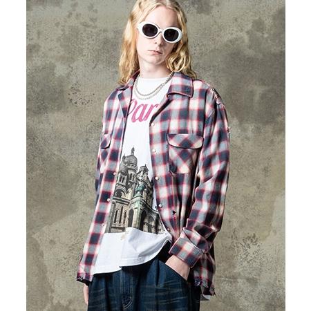 【glamb(グラム)】Damage Check Shirt ダメージアンドパールシャツ(GB0125-SH09)の画像