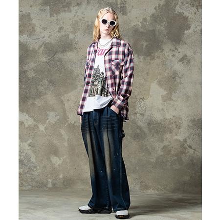 【glamb(グラム)】Damage Check Shirt ダメージアンドパールシャツ(GB0125-SH09)の画像
