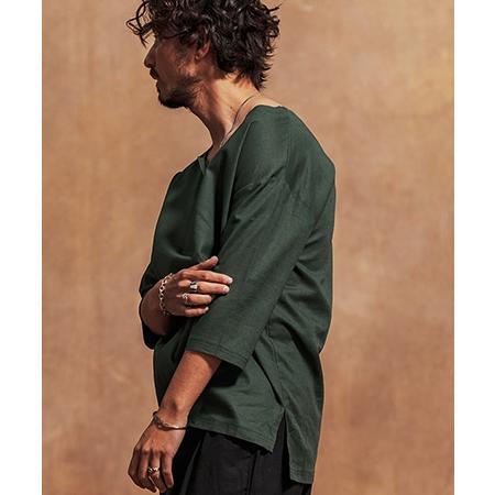 Jih Nunc（ジーヌンク） 【】コットンリネンキーネック7分袖プル