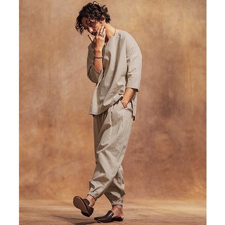 Jih Nunc（ジーヌンク） 【】コットンリネンキーネック7分袖プル