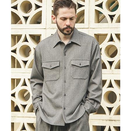 【MROLIVE(ミスターオリーブ)】PEACHSKIN STRETCH GABARDINE -CPO SHIRT シャツ(M253118) | MR.OLIVE | 18