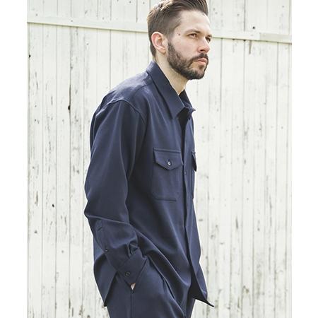 【MROLIVE(ミスターオリーブ)】PEACHSKIN STRETCH GABARDINE -CPO SHIRT シャツ(M253118) | MR.OLIVE | 08