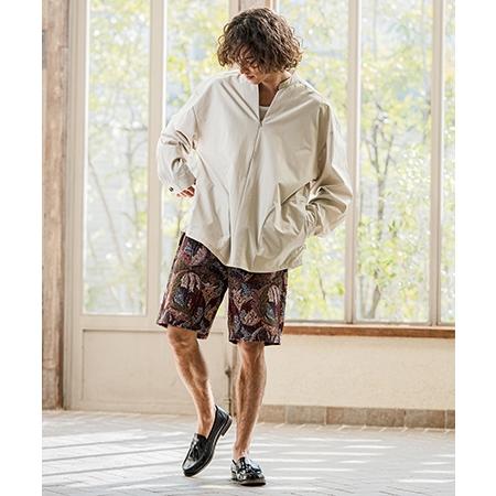 【CAMBIO】スキッパースタンドカラープルオーバーシャツ CAMBIO（カンビオ） 【】スキッパースタンドカラープルオーバーシャツ