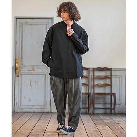 CAMBIO（カンビオ） 【】スキッパースタンドカラープルオーバーシャツ