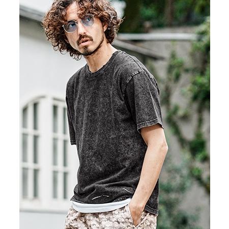 【CAMBIO(カンビオ)】Pigment dye Distressed Short Sleeve Cut sew Tシャツ(S601126cmb) | CAMBIO | 08